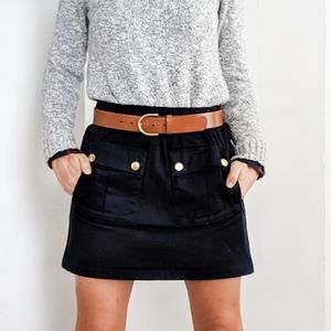 NWT J. Crew front pocket button skirt in Navy